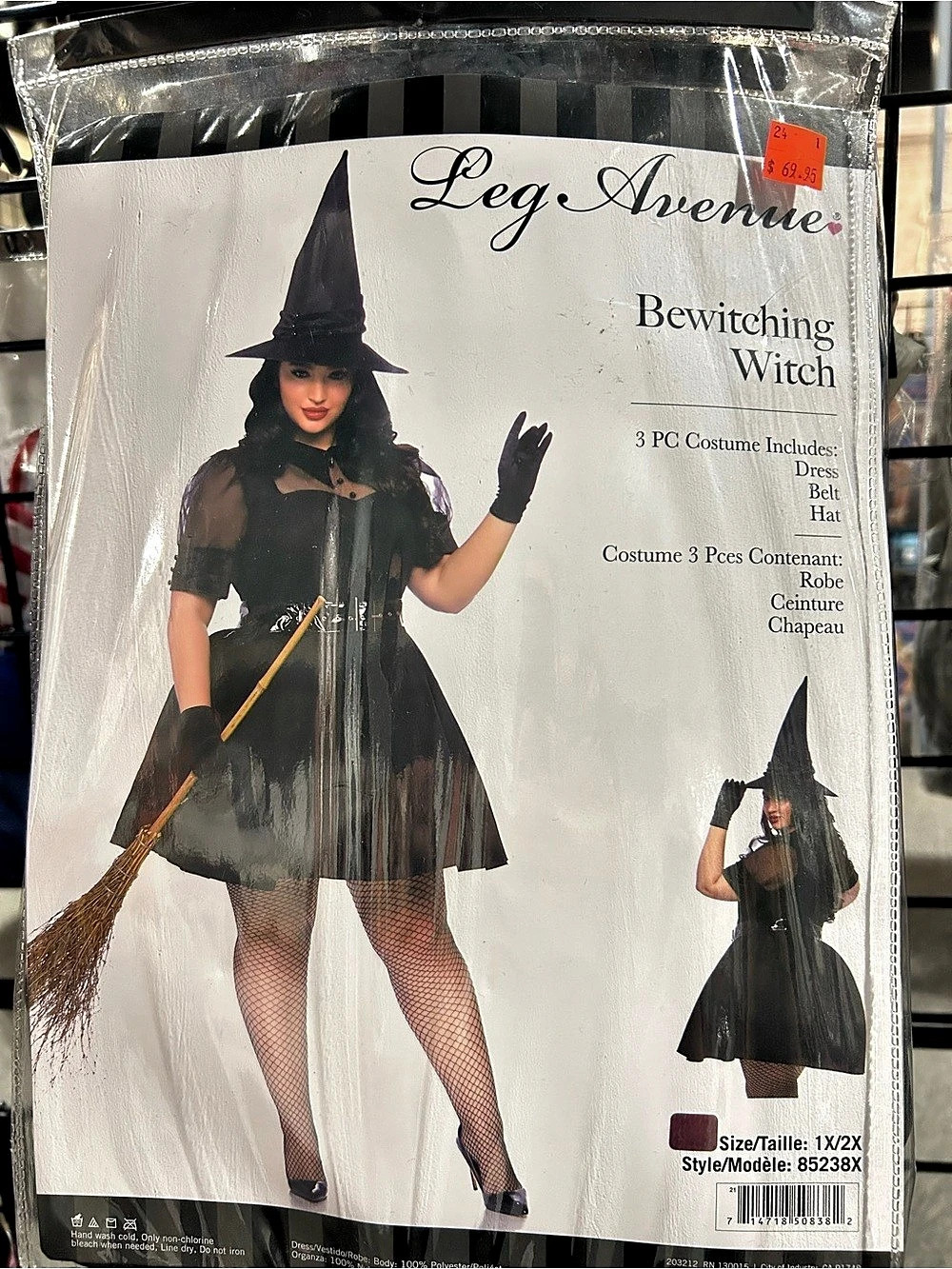 Leg Avenue Bewitching Witch Costume Women's 1X/2X Black